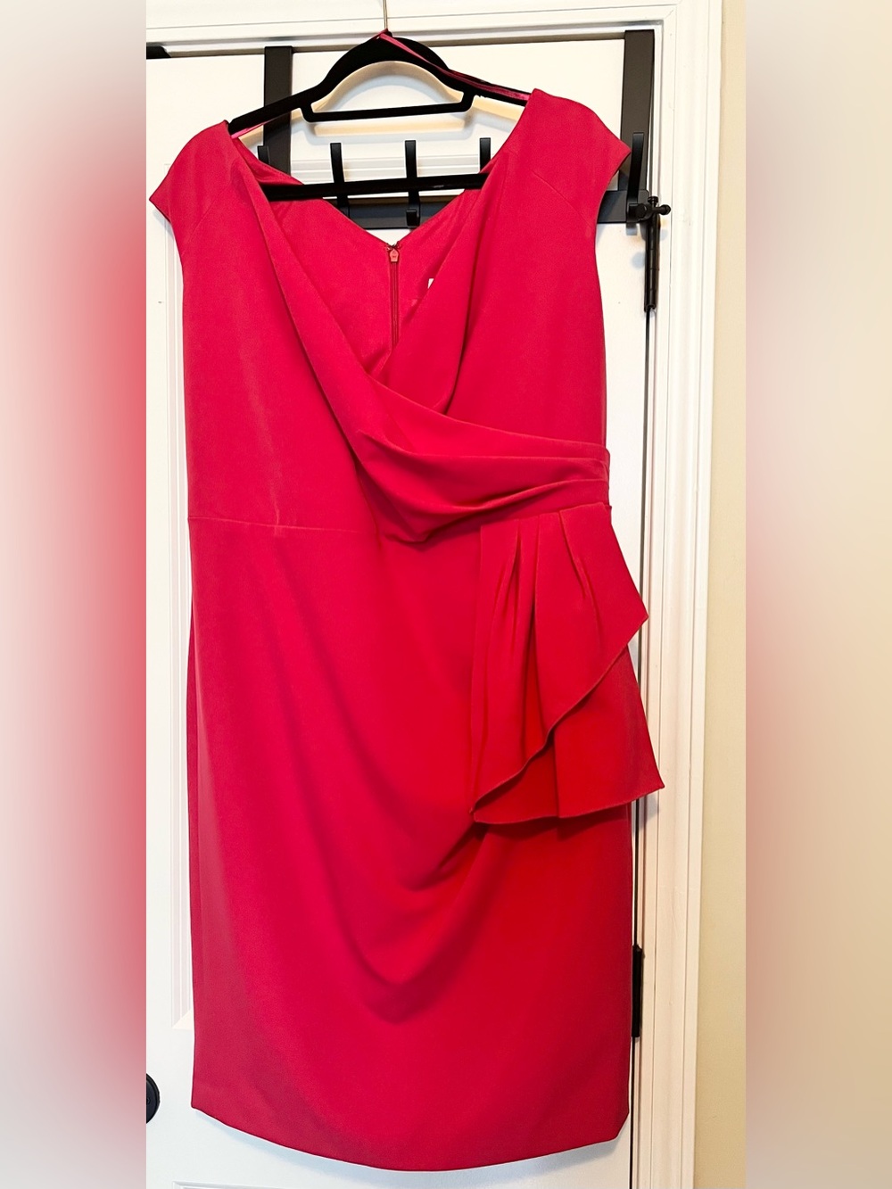 Eliza J Fuchsia Pink Ruffle Draped Sheath Dress Size 18W